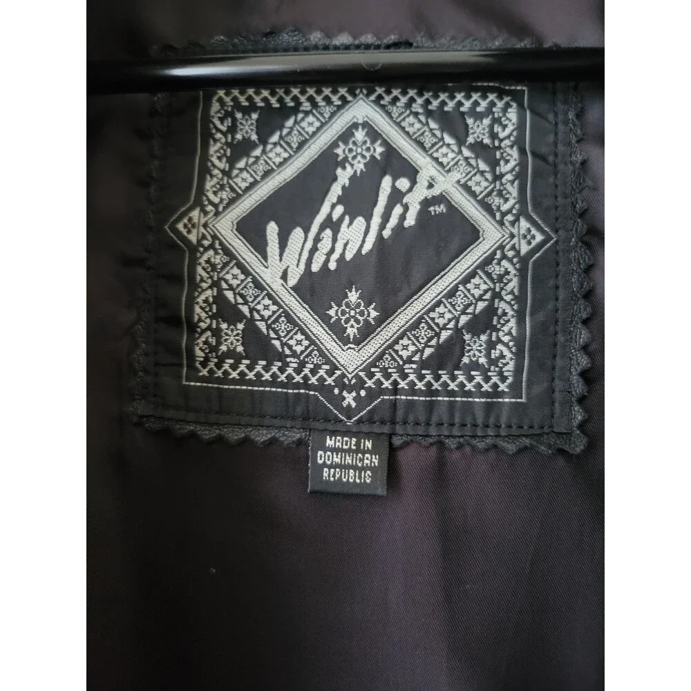 Winlit Vintage Black Leather Hooded Jacket S Longline 90s Y2K Streetwear